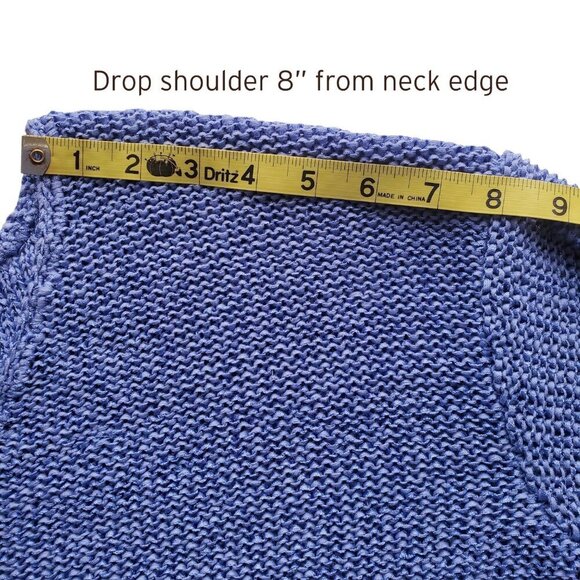 J.Jill Textured Open Weave Cotton Blend  Sweater Periwinkle Blue Size M - Picture 12 of 15